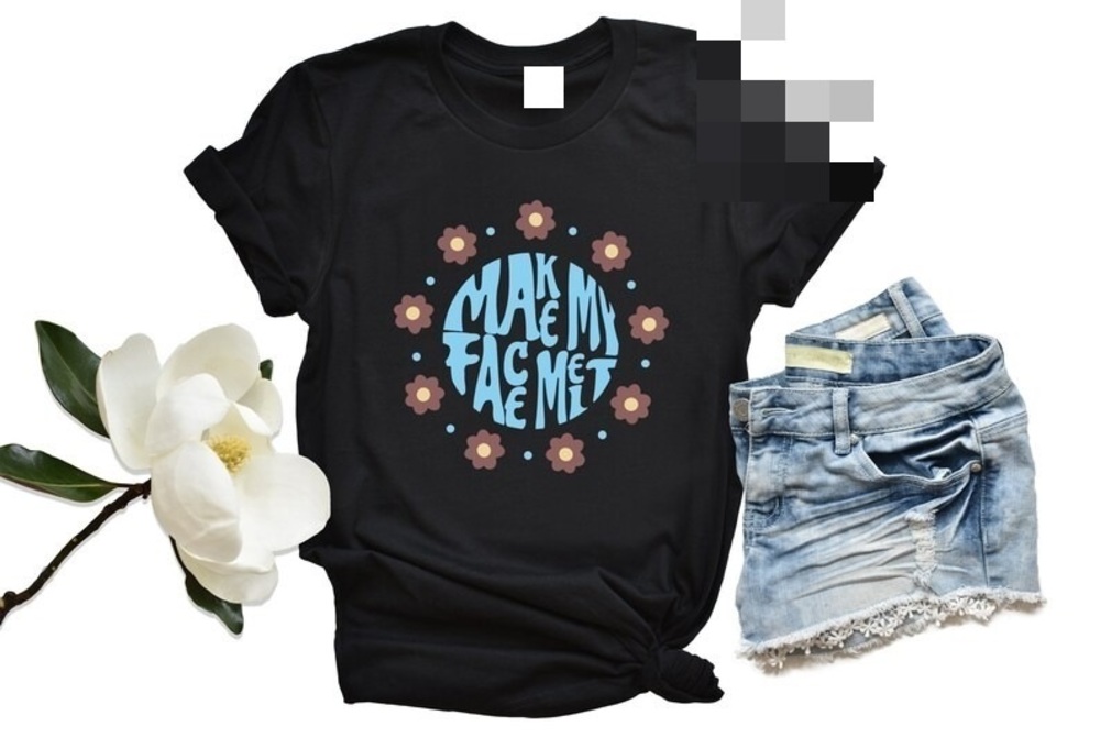 70s Graphic Flower Power Hippie Shirt Make My Face Melt